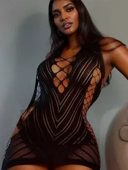 Взрослые женщины обтягивающее нижнее белье ночной клуб эротические костюмы перспектива искушение облегающее платье без рукавов прозрачная сетчатая юбка XS