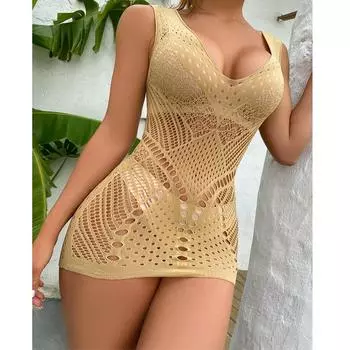 Взрослые женщины сексуальное нижнее белье ажурные прозрачные полые сетчатые облегающие платья женские эротические пляжные короткая юбка девушка мода ночное белье XXS