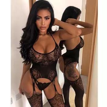 Взрослые женские сексуальные пижамы рыболовная сеть прозрачные колготки нижнее белье костюмы женские эротические сетчатые чулки для всего тела одежда XXS