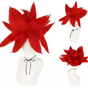 Взрослый аниме синтетический Dragon Ball Z Saiyan Son Goku Gogeta Vegetto косплей парик для Хэллоуина и Рождества Косплей красный