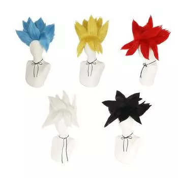 Взрослый аниме синтетический Dragon Ball Z Saiyan Son Goku Gogeta Vegetto косплей парик для Хэллоуина и Рождества Косплей синий