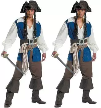 Взрослый костюм пирата Карибские пиратские костюмы мужская одежда для вечеринки на Хэллоуин ролевая игра необычный косплей 7 комплектов костюмов праздничная одежда XL