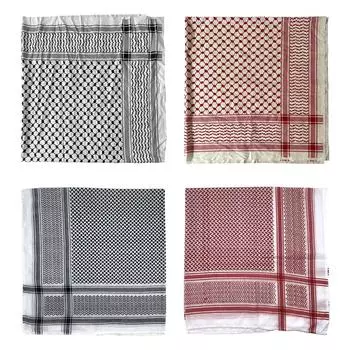 Взрослый мужской арабский платок на голову, хлопковый шарф Шема, шарф пустыни, жаккардовый шарф «Кефия», 125x125/140x140 см, аксессуары для арабского костюма 140*140 чёрный