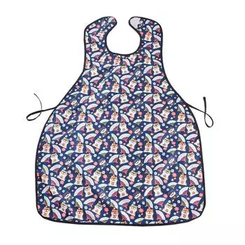 Взрослый нагрудник для пожилых людей, дышащий, мягкий, многоразовый, моющийся, брызгозащищенный, одежда для еды, защита от грязи Small Size