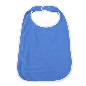 Взрослый нагрудник регулируемый на липучке машинная стирка пожилой столовая одежда протектор для еды синий
