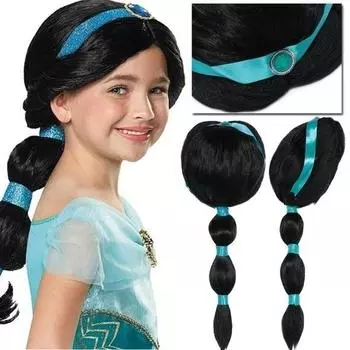 Взрослый синтетический прямой принцесса длинный черный косплей костюм парик Хэллоуин костюм волосы