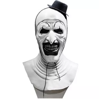 Взрослый ужасающий клоунский арт-маска страшная клоунская маска Хэллоуин косплей полный головной убор реквизит One Size