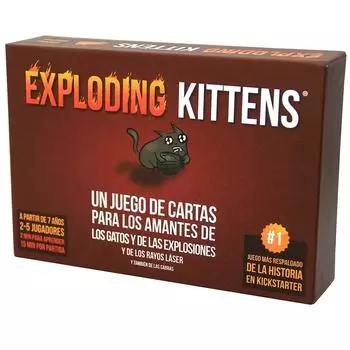 Взрывающаяся испанская игра Juego de cartas de gatitos explotantes, juegos de fiesta fciles y amigables con la familia, juegos de чёрный