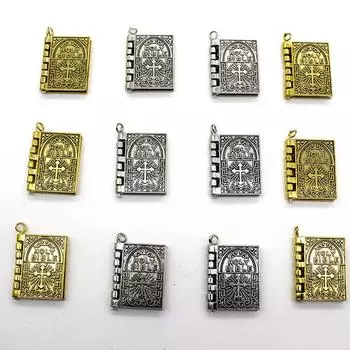 Взрывчатый сплав материал золото/серебро Библия брелок ожерелье аксессуары креативный