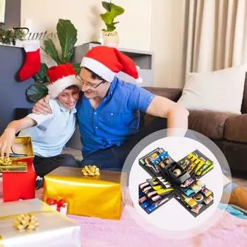 Взрывная подарочная коробка, 5-слойная взрывная коробка для закусок, самодельная коробка для скрапбукинга на годовщину, день рождения, день святого валентина, свадьбу, подарок синий