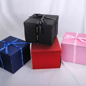 Взрывная подарочная коробка, предварительно собранный фотоальбом, всплывающая любовная коробка, самодельная скрапбукинговая фото-дисплейная коробка для дня рождения, годовщины, свадьбы, вечеринки по случаю дня рождения чёрный