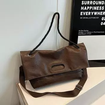 Взрывная ретро повседневная большая сумка-тоут женская осенне-зимняя модная трендовая сумка-мессенджер через плечо 34*13*42