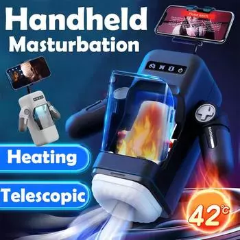 Взрывной новый ЖК-дисплей робот-самолет чашка автоматическая мужская присоска телескопический интеллектуальный звуковой мастурбатор мужские товары для взрослых