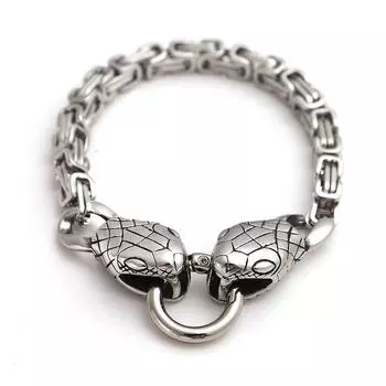 Взрывной стиль, скандинавская мифология викингов, нержавеющая сталь, голова змеи, браслет-цепочка императора, мужские ювелирные изделия 23cm