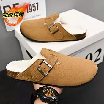 Взрывной стиль зимние тапочки для мужчин бархат утолщенные домашние хлопковые туфли модные универсальные дизайнерские индивидуальные классические повседневные 39