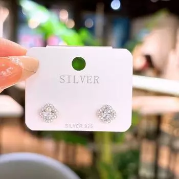 Взрывные квадратные серьги из циркония для женщин, легкие, роскошные, нишевые, изысканные и высококачественные серьги, новые серьги