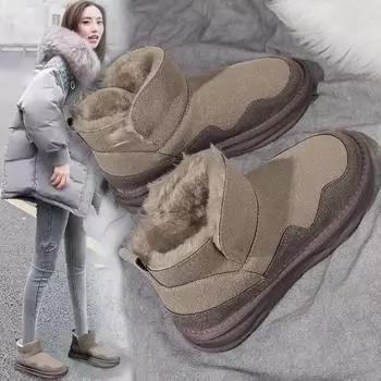 Взрывные северо-восточные зимние ботинки женские новые зимние кашемировые утолщенные нескользящие теплые хлопковые ботинки 35