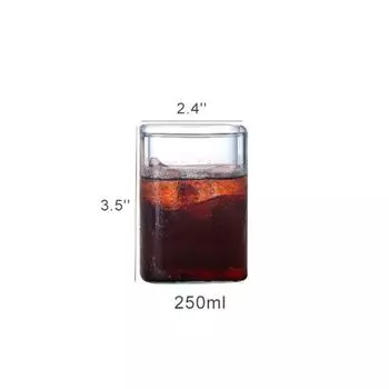 Взрывобезопасная квадратная чашка для молока и сока из боросиликатного стекла, бытовая прозрачная большая емкость для воды, кружки для вина