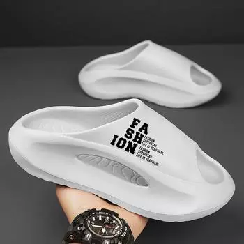 Взрывоопасные 2025 одно слово, летняя одежда, нескользящие, наступающие на дерьмо, домашние тапочки 270-1-2 Обувь 3637 чёрный