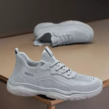 Взрывоопасные дышащие повседневные спортивные кроссовки с низким верхом из сетки для внешней торговли для работы на открытом воздухе для мужчин на все времена года прямая трансляция 39 бежевый