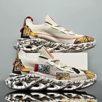 Взрывоопасные спортивные повседневные туфли мужские туфли большие дышащие сетчатые туфли Blade Shoes 39-46 39 бежевый