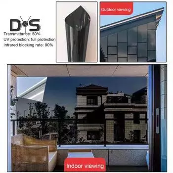 Взрывозащищенная оконная конфиденциальная пленка. Практичная изоляционная пленка для офисного стекла высокой четкости. Тонировка окон. серебряный