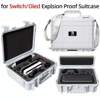 Взрывозащищенный чемодан NS, жесткая сумка для хранения из ЭВА для консоли Nintendo Switch, OLED-консоль, водонепроницаемая сумка на плечо белый