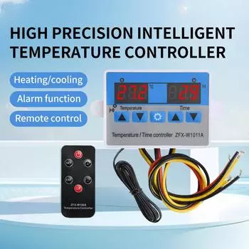 W1011 Интеллектуальный контроллер температуры с функцией сигнализации высокой/низкой температуры DC 12V/24V/12-60V/AC 110-220V Диапазон регулирования -20~80