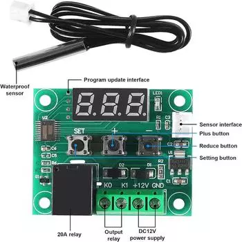 W1209 12V -50-110°C Цифровой термостат Регулятор температуры Переключатель Датчик + Корпус
