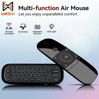 W1 Air Mouse Беспроводная клавиатура Пульт дистанционного управления 2.4G IR Обучение 6-осевой гироскоп Датчик движения для Smart TV Android TV Box PC