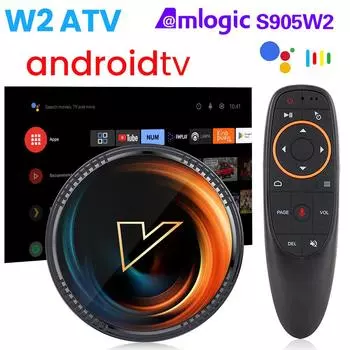 W2 ATV Android TV 11.0 Smart TV Box Amlogic S905W2 Поддержка Google Voice Input 8K Video Dual Wifi BT4.0 Set Top Box 2G16G чёрный