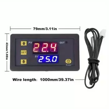 W3230 DC 12V 24V AC110-220V Датчик Линия Цифровой Регулятор Температуры Светодиодный Термостат Регулятор Управления Нагревом/Охлаждением Терморегулятор