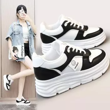 W3621 New Height Increasing Insole Casual Sneakers Autumn Fashion Breathable Shoes Platform Student Korean Versatile Shoes 34