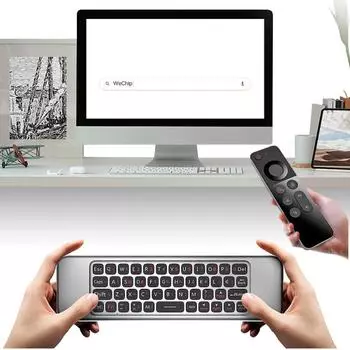 W3 2.4G Беспроводная клавиатура Пульт дистанционного управления Контроллер воздушной мыши Мини-клавиатура с гироскопом Дистанционное голосовое управление для Android/TV BOX/Windows/Mac/IOS/Linux чёрный/белый