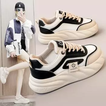 W402 Новые сетчатые белые туфли женские туфли для досок женские туфли повседневные туфли на платформе увеличивающие рост студенческие корейские сетчатые туфли женские 35