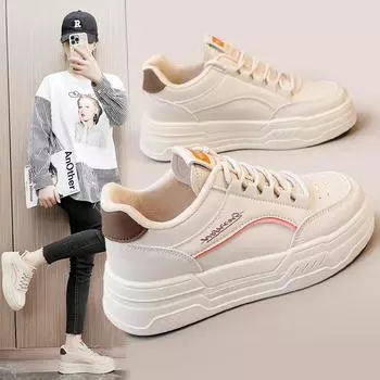 W5520 Новые белые туфли, женская повседневная женская спортивная обувь, весенние и летние туфли для доски, толстая подошва, дикая студенческая обувь с лифтом 35