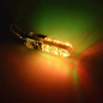 W5W силиконовый RGB 5050 6SMD светодиодный боковой клиновидный световой купол лампа для чтения вспышка декоративные огни дистанционное управление для автомобиля мотоцикла