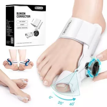 в 1 наборе для дома Techlove Bunion циферблат угла и размера накладки на большой палец тренировочный пояс регулировка косточки на большом пальце ноги один размер подходит как для мужчин, так и