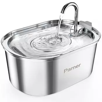 в 2025 году Parner Automatic Cat Stainless Pet циркулирующий энергетический большой кран типа для подходит для нескольких Включает в себя товары для домашних животных [Новый рекомендуемый] серебряный