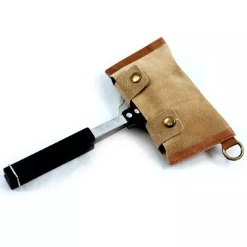 в чехле для чайника Hot Sand Maker из бежевой замши и дубленой кожи [Сделано в Японии] [Натуральная кожа] (Коричневая коровья кожа)