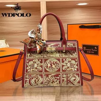 W. D. Поло Подарки с вышивкой для молодоженов, мамы, красная свадебная сумка, подарки для свекрови, сумка через плечо, женская сумка 1974 г. M