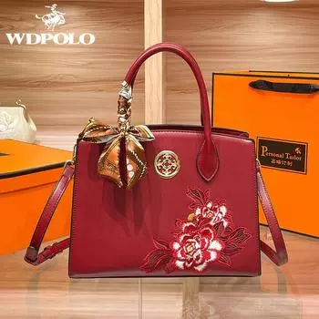 W. D. Сумка POLO женская, новинка 2023 года, модная и атмосферная, сумка для мамы среднего возраста, сумка через плечо с вышивкой, женская сумка M