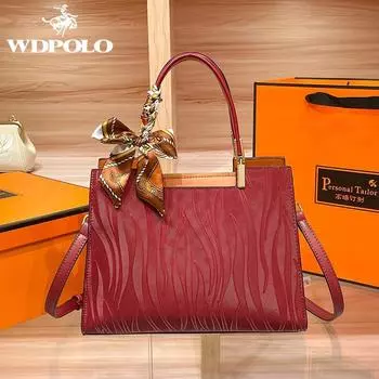 W. D. Свадебная сумка POLO с красной рябью, сумка для невесты, сумка для матери, новинка 2023 года, сумка большой вместимости с тиснением M