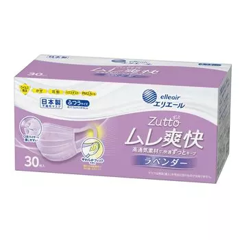 в Elleair Hyper Block Moisture Refreshing Regular 30 совместимый (Сделано в Японии, нетканый материал) Маска, Цвет, Лаванда, Размер, штук, PM2.5