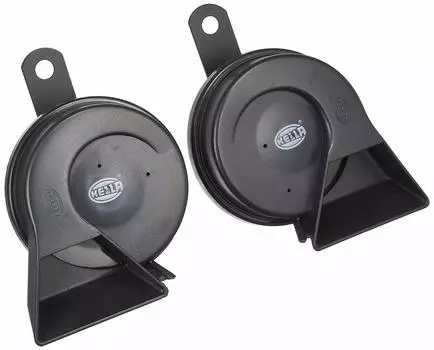 в Германии двухтональный черный сигнал Двухтональный матовый черный высокий тон бас 2 шт./компл. Совместим с техосмотром HELLA — надежный производитель