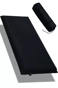 в Германии x Европа x Надувной ALPIDEX Доступно в 8 странах мира Очень толстый Длина 200 см Надувной коврик Camp Wide Inflator [Сделано чёрный