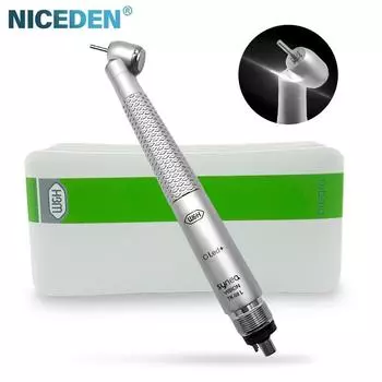 W&H Dental 45 Degree LED High Speed Elevation E-генератор Handpiece Button с одним распылителем воды 45 ° воздушная турбина Инструмент стоматолога 2 Holes