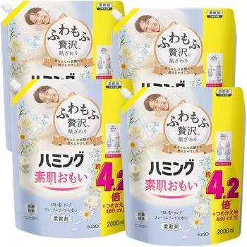 в Humming Bare Skin Liquid Fabric Fluffy and Luxurious Floral Bouquet 2000 мл x 4 шт. [Проданный ящик] Смягчитель, Текстура, Мягкость № 1 от Humming,