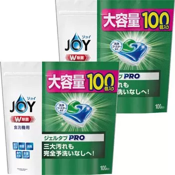 в Joy Gel Tab PRO W Дезинфицирующее моющее средство для посудомоечной машины 100 шт. x 2 пакета [Продается в коробке] [Большая емкость]