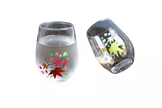 в керамике Марумо Такаги Прохладные осенние листья Бесплатный набор стеклянных пар Осенние листья Подарок на годовщину Изменения в зависимости от температуры Безалкогольный напиток Холодный кофе